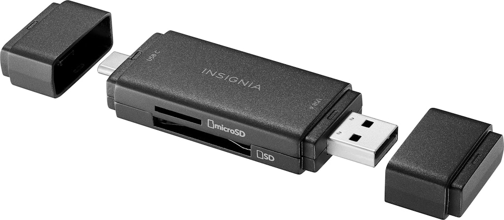 Insignia USB-C and USB 3.0 SD and MicroSD Memory Card Reader: $24.99 Insignia USB-C and USB 3.0 SD and MicroSD Memory Card Reader: $24.99