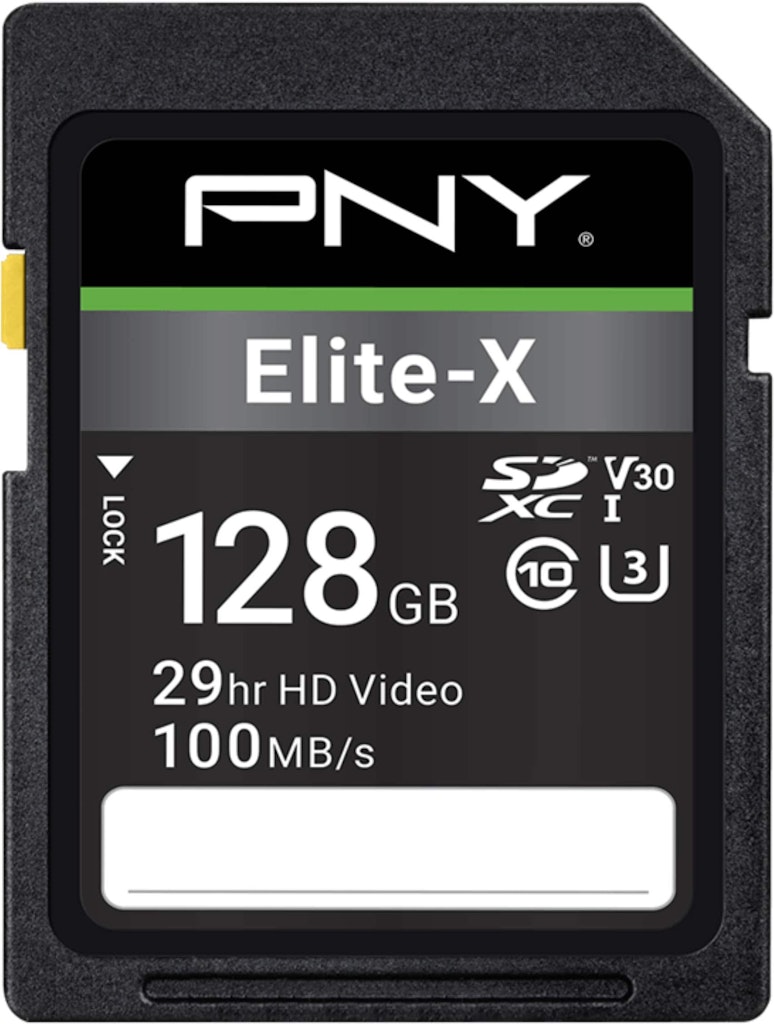 PNY 128GB Elite-X SDXC Memory Card: $54.99 PNY 128GB Elite-X SDXC Memory Card: $54.99