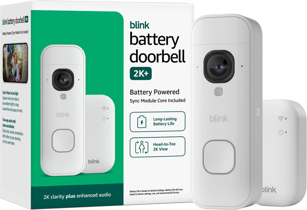 Blink 2K Battery Doorbell with Sync Module: $47.99 Blink 2K Battery Doorbell with Sync Module: $47.99