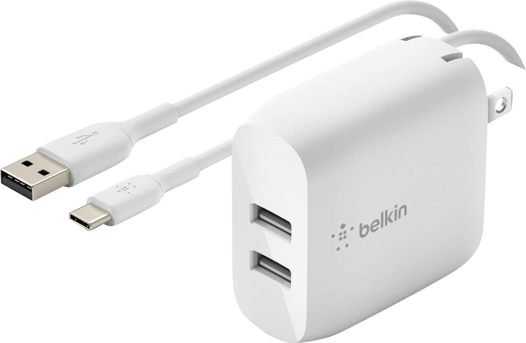 Belkin 24W Dual Port USB Wall Charger with USB-C Cable: $15.99 Belkin 24W Dual Port USB Wall Charger with USB-C Cable: $15.99