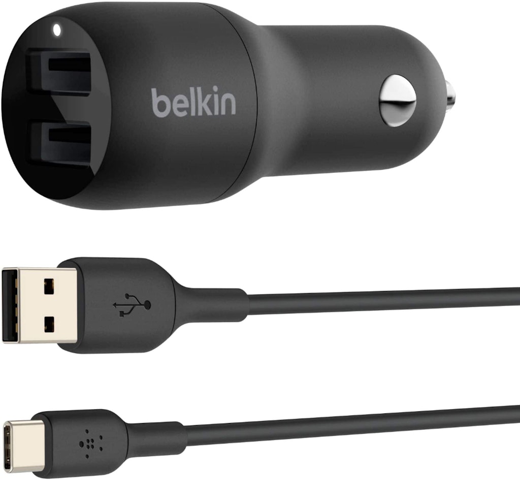 Belkin 24W Dual USB-A Car Charger with USB-A to USB-C Cable: $22.99 Belkin 24W Dual USB-A Car Charger with USB-A to USB-C Cable: $22.99