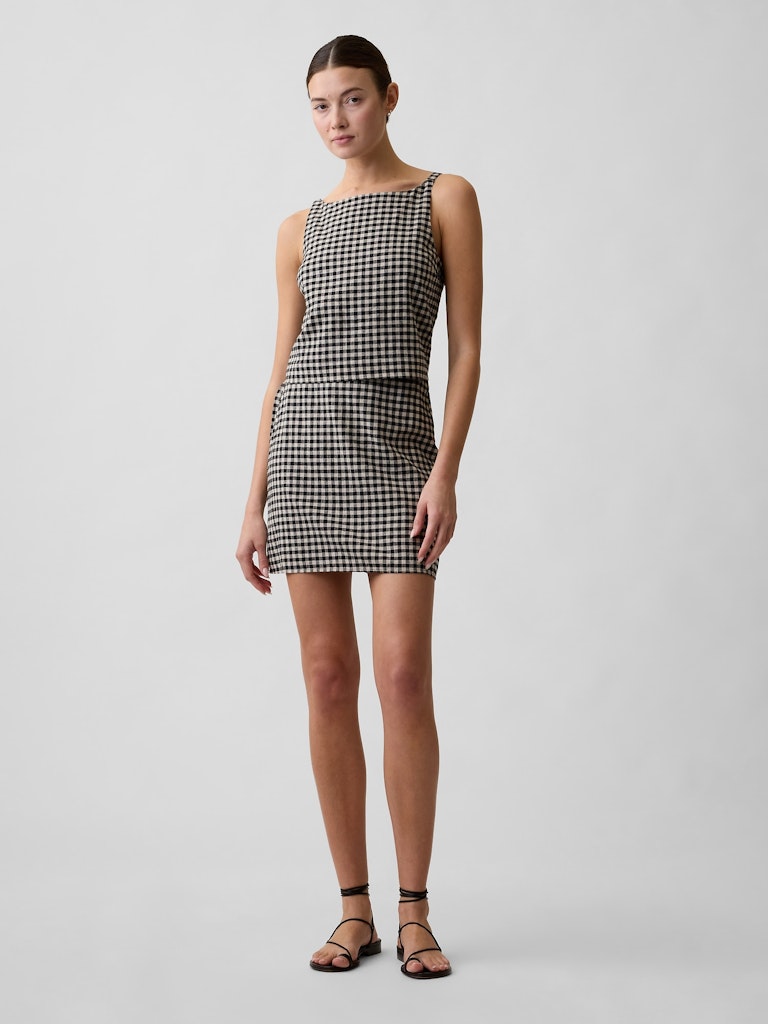 Linen-Blend Pull-On Mini Skirt: $34.99