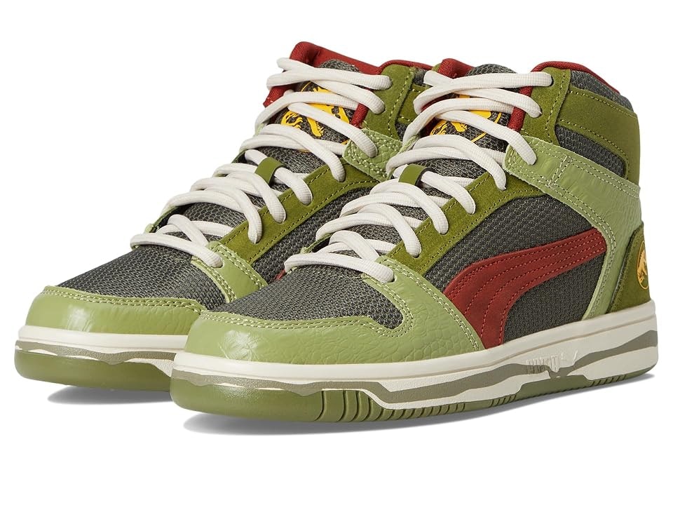 Puma Kids Rebound Layup Mid Jurassic World Shoes: $50.75