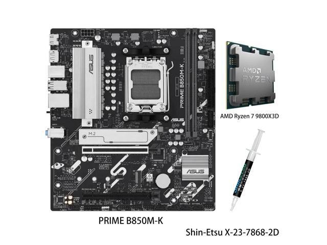 Asus Prime B850M-K Motherboard and AMD Ryzen 7 9800X3D CPU Combo: $799.99