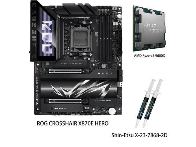 Asus ROG Crosshair X870E Hero Motherboard and AMD Ryzen 5 9600X CPU Combo: $1,079.19
