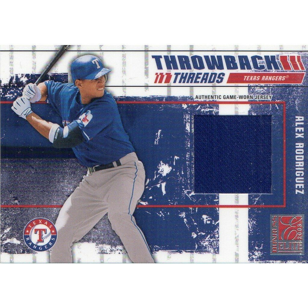 2003 Donruss Elite Throwback Threads Alex Rodriguez and Rafael Palmeiro Trading Card: $18