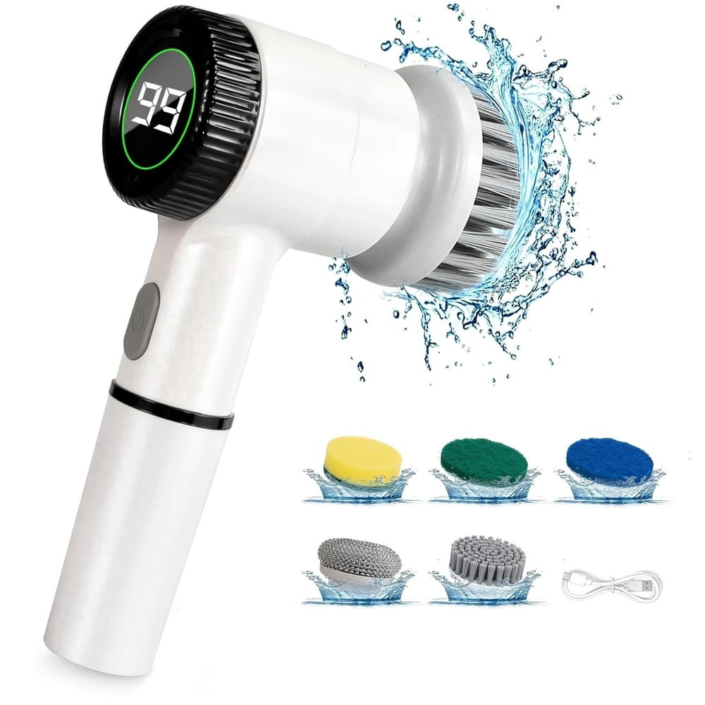 Electric Spin Scrubber 5-Head Cleaning Brush: $16.14 Electric Spin Scrubber 5-Head Cleaning Brush: $16.14