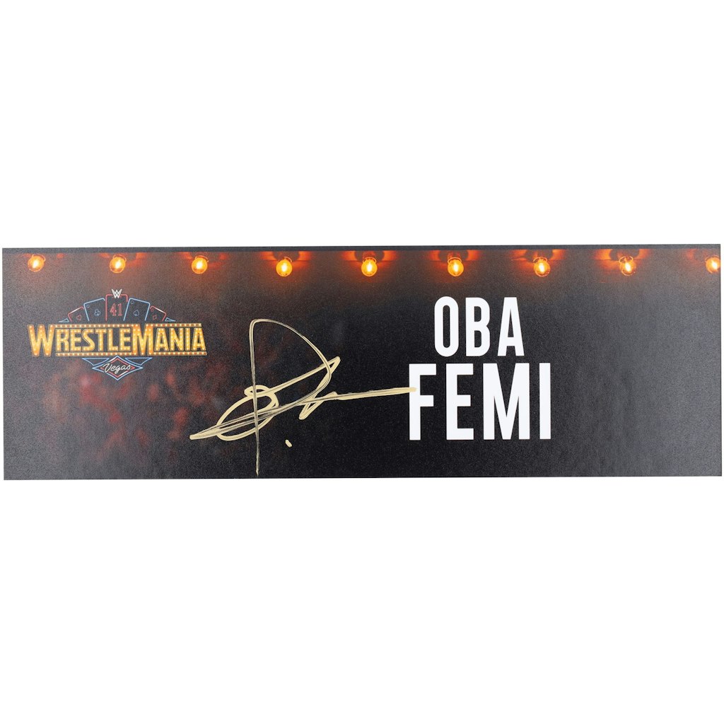 Oba Femi Autographed WrestleMania 41 Event-Used Nameplate: $299.99