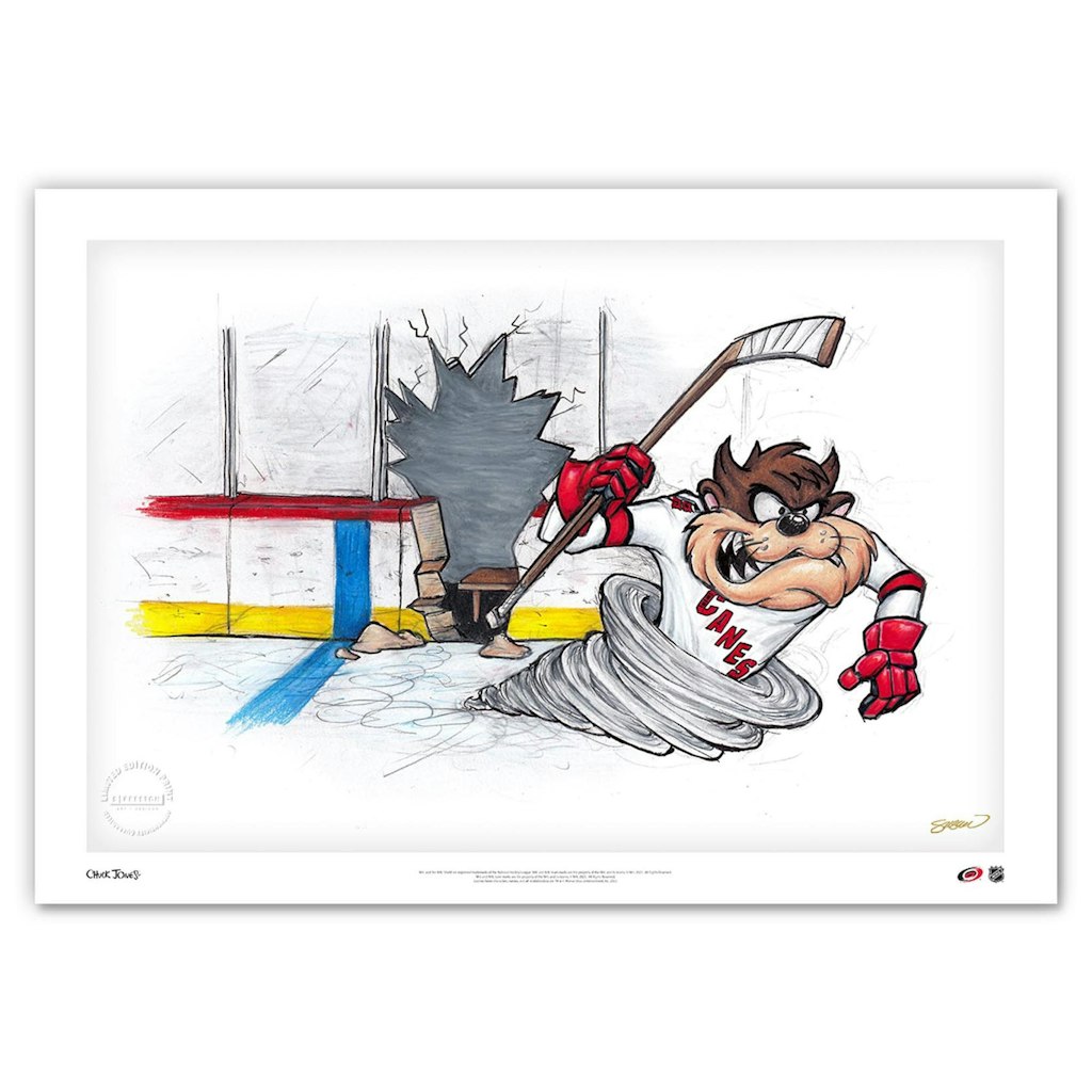 Tasmanian Devil Carolina Hurricanes 24" x 36" Looney Tunes Fine Art Print: $159.99