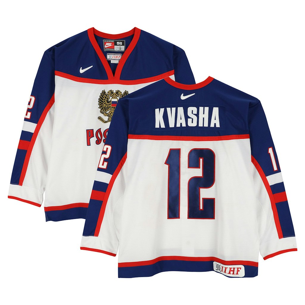 Oleg Kvasha Team Russia 2002 Olympic Game-Used Jersey: $3,499.99 Oleg Kvasha Team Russia 2002 Olympic Game-Used Jersey: $3,499.99