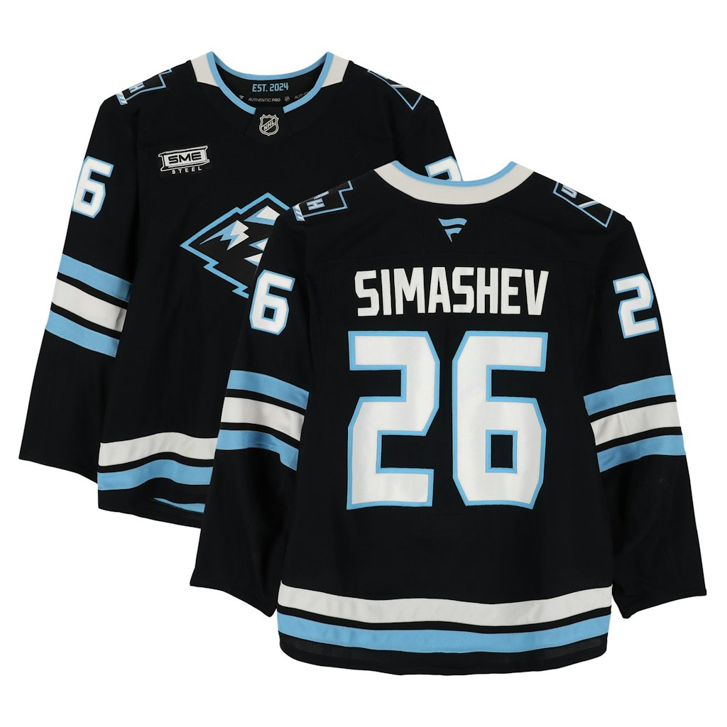 Dmitry Simashev Utah Mammoth Game-Used Jersey: $1,999.99 Dmitry Simashev Utah Mammoth Game-Used Jersey: $1,999.99