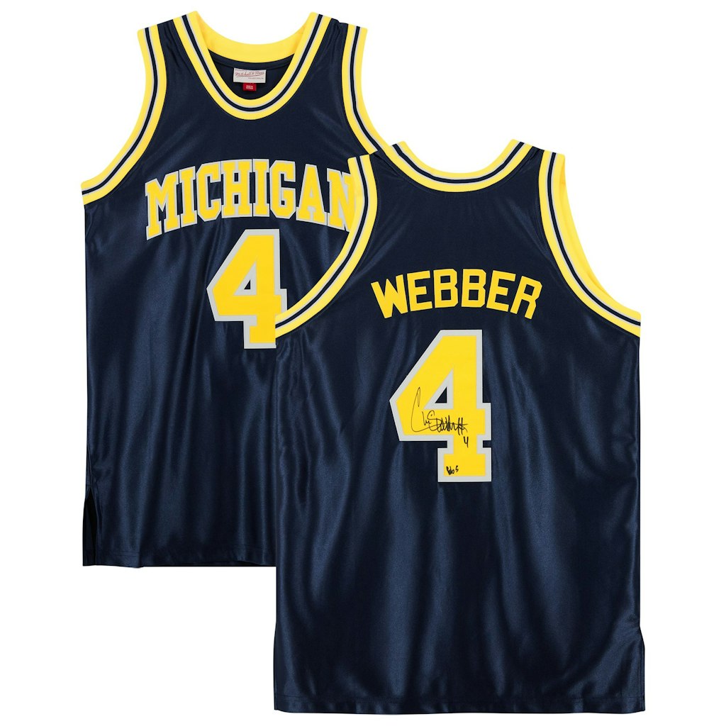 Chris Webber Autographed Michigan Wolverines Mitchell & Ness Jersey: $649.99 Chris Webber Autographed Michigan Wolverines Mitchell & Ness Jersey: $649.99