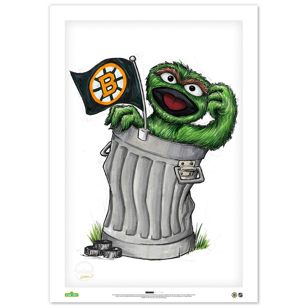 Oscar the Grouch Boston Bruins 14" x 20" Fine Art Print: $99.99 Oscar the Grouch Boston Bruins 14" x 20" Fine Art Print: $99.99