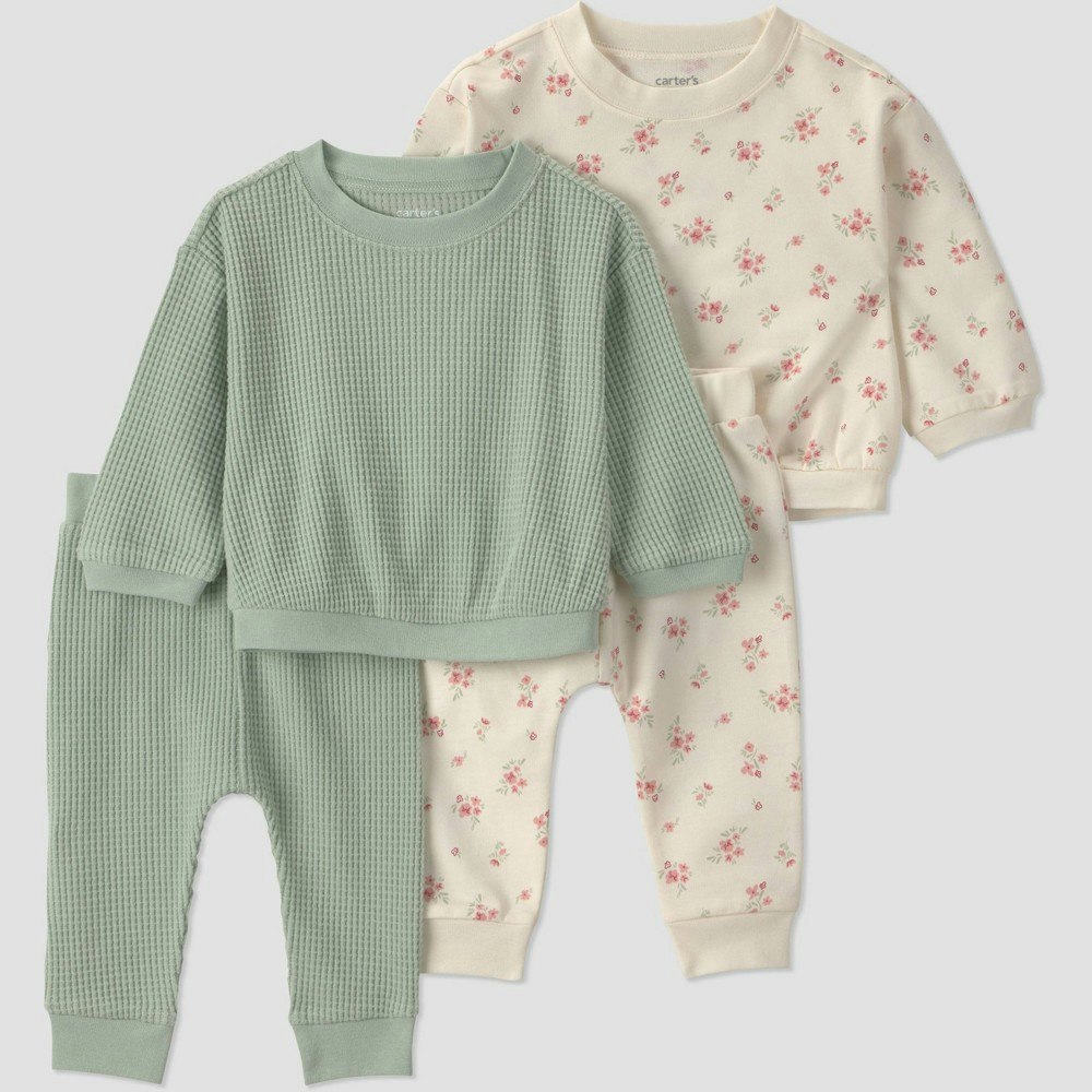 Carter's Just One You Baby Girls' 4-Piece Floral Sweatshirt and Jogger Set: $20 Carter's Just One You Baby Girls' 4-Piece Floral Sweatshirt and Jogger Set: $20
