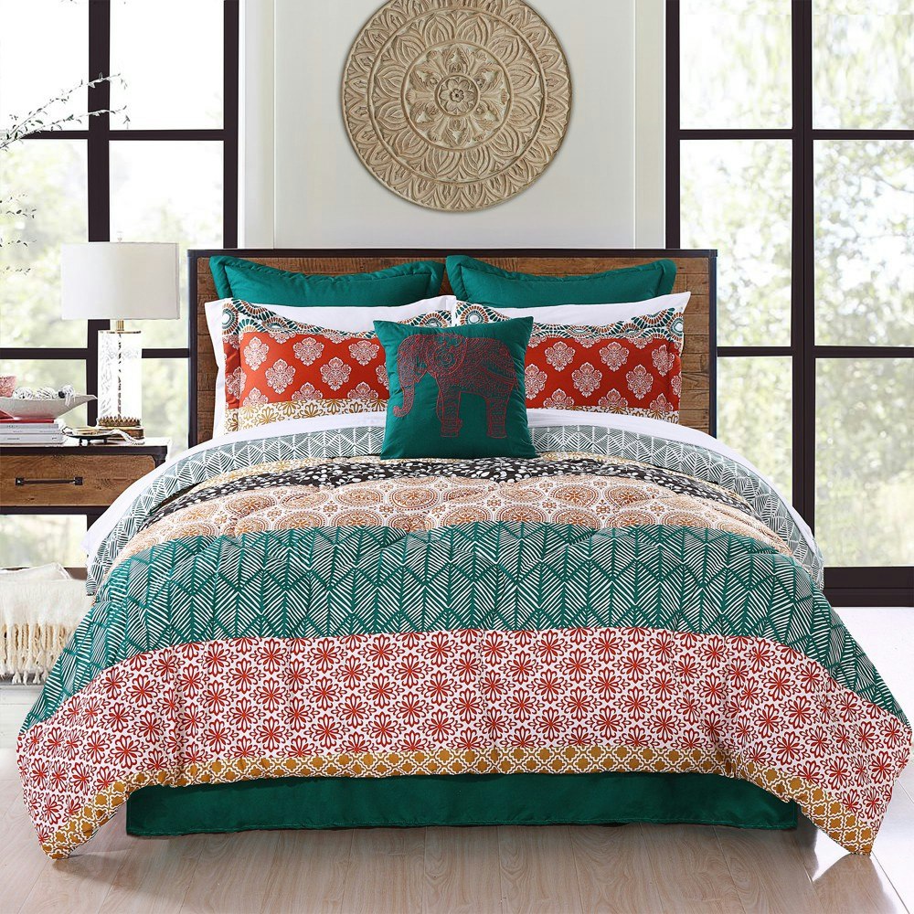 Lush Decor Full/Queen 7-Piece Bohemian Stripe Reversible Comforter Set: $76.99 Lush Decor Full/Queen 7-Piece Bohemian Stripe Reversible Comforter Set: $76.99