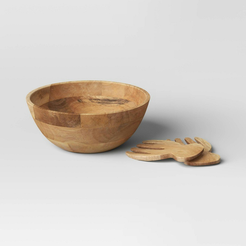 Threshold 3-Piece Wood Salad Bowl Set: $25 Threshold 3-Piece Wood Salad Bowl Set: $25