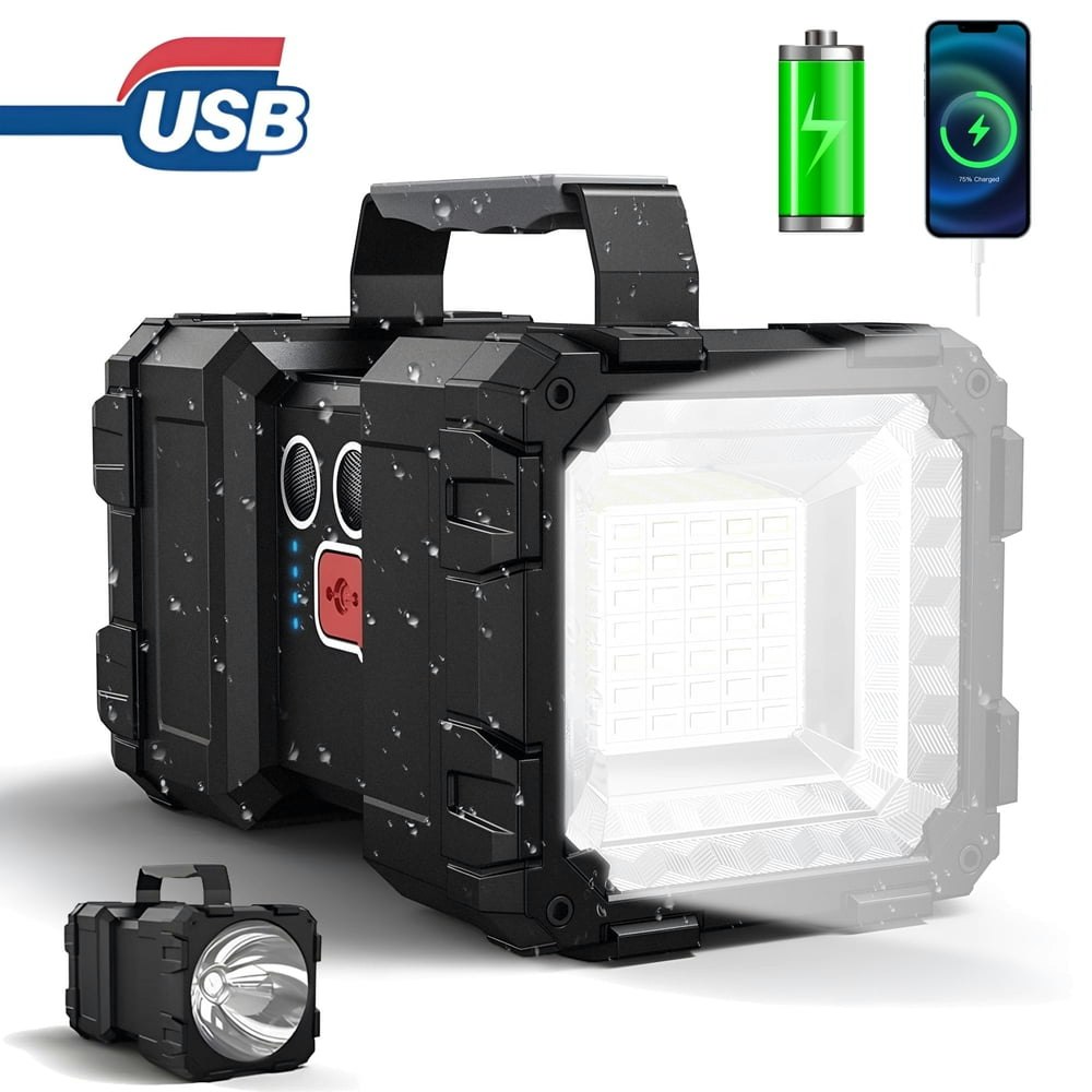 5,000-Lumen Rechargeable LED Spotlight Flashlight: $19.79