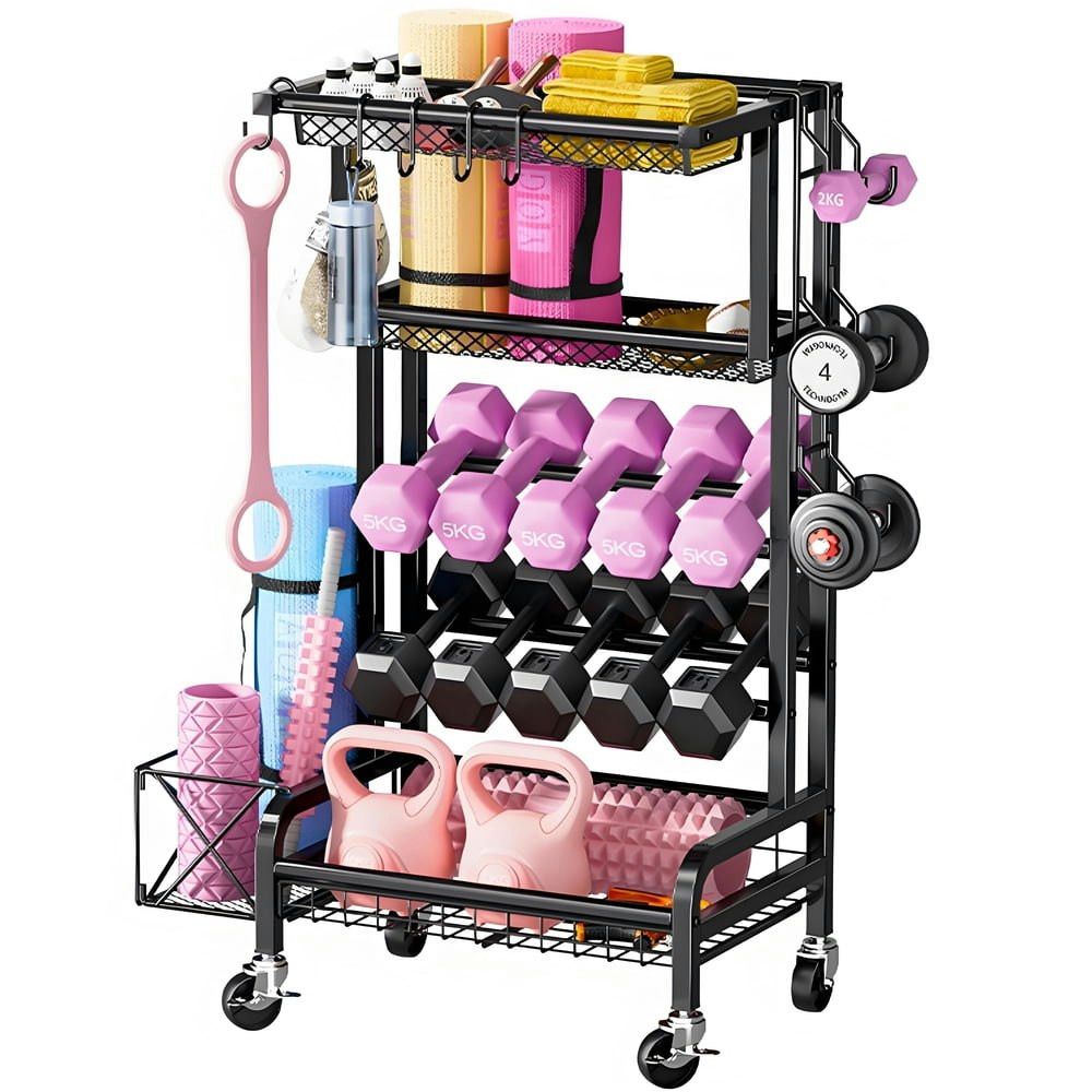 Blacksmith 5-Tier Dumbbell Rack with Wheels and Hooks: $53.85 Blacksmith 5-Tier Dumbbell Rack with Wheels and Hooks: $53.85