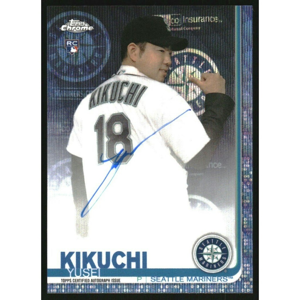 2019 Topps Chrome Yusei Kikuchi Rookie Autograph Blue Wave Refractor: $18 2019 Topps Chrome Yusei Kikuchi Rookie Autograph Blue Wave Refractor: $18
