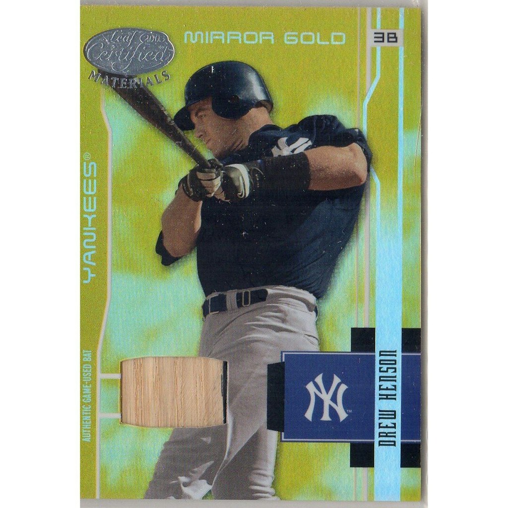 2003 Leaf Certified Materials Drew Henson Mirror Gold Bat Card: $15 2003 Leaf Certified Materials Drew Henson Mirror Gold Bat Card: $15