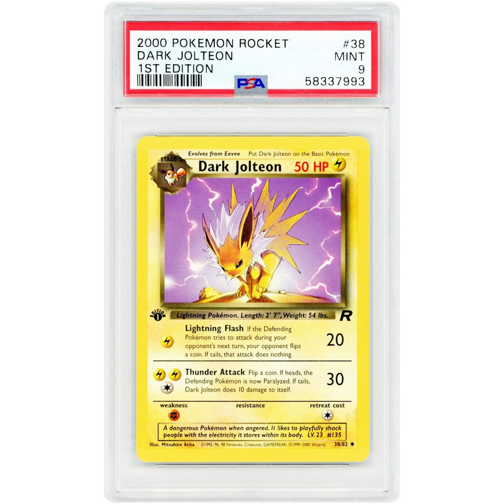 Dark Jolteon 1st Edition Team Rocket PSA 9 Pokemon Card: $199.99 Dark Jolteon 1st Edition Team Rocket PSA 9 Pokemon Card: $199.99