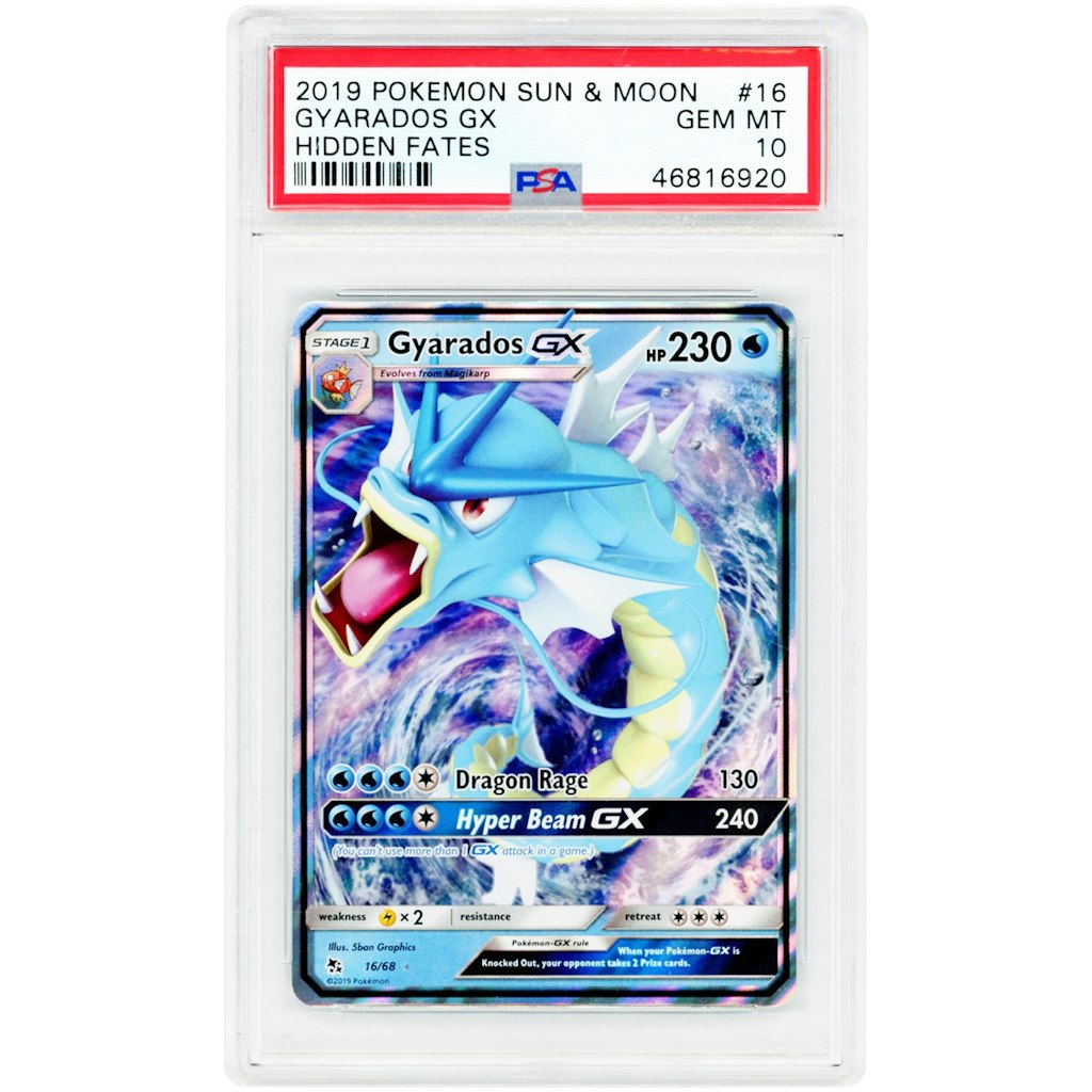 Gyarados GX 2019 Pokemon Hidden Fates Ultra Rare PSA 10 Card: $149.99 Gyarados GX 2019 Pokemon Hidden Fates Ultra Rare PSA 10 Card: $149.99