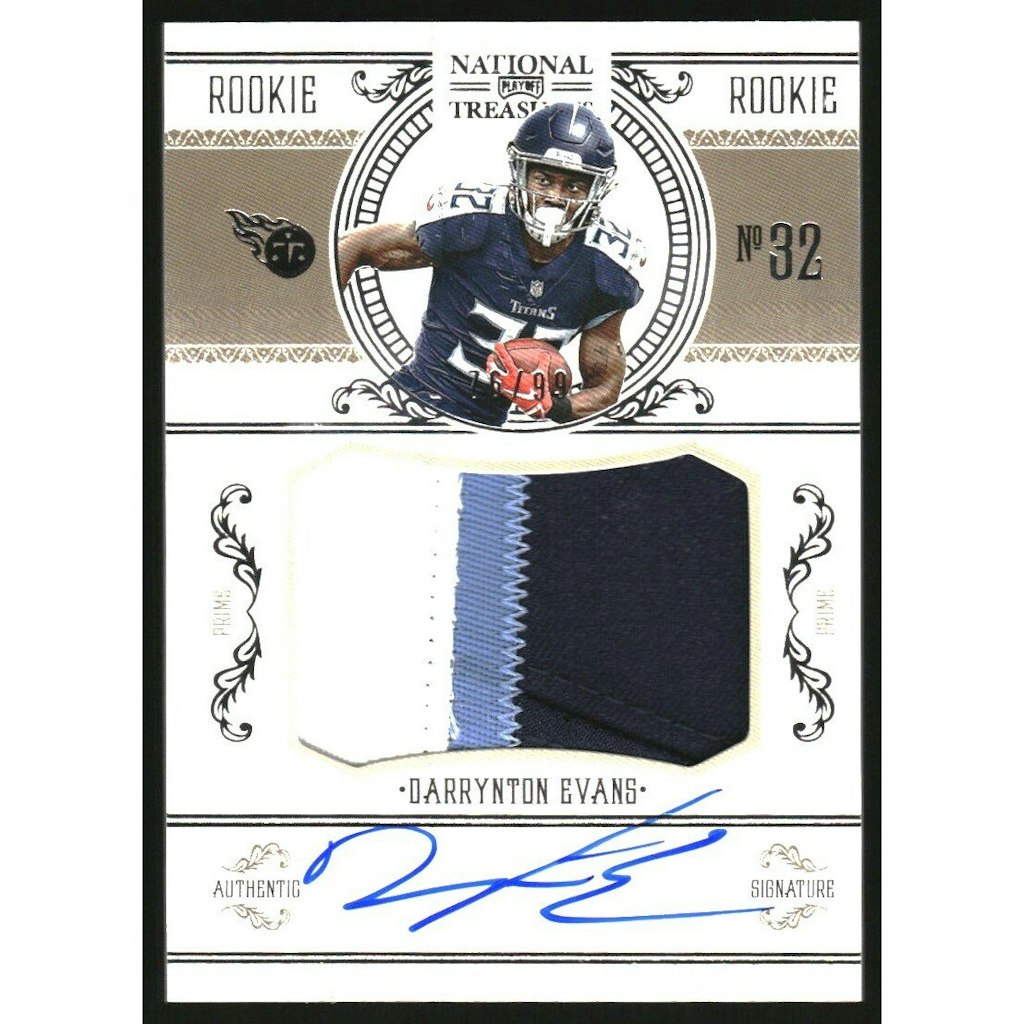 2020 Panini National Treasures Crossover Darrynton Evans Rookie Patch Autograph Card: $27 2020 Panini National Treasures Crossover Darrynton Evans Rookie Patch Autograph Card: $27