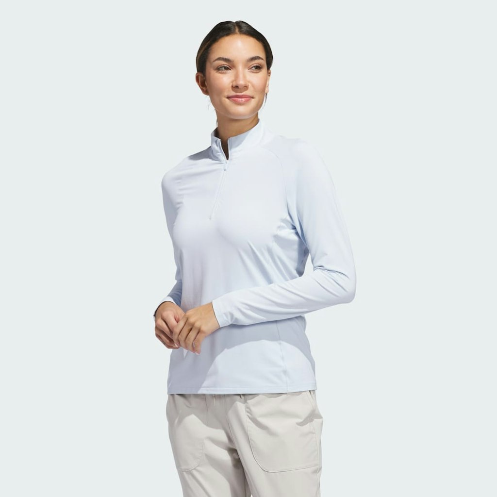 Ultimate365 Solid Quarter-Zip Mock Polo Shirt: $38