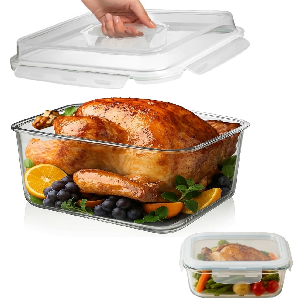 Razab 6,500ml and 520ml Glass Food Storage Container Set: $26.99 Razab 6,500ml and 520ml Glass Food Storage Container Set: $26.99