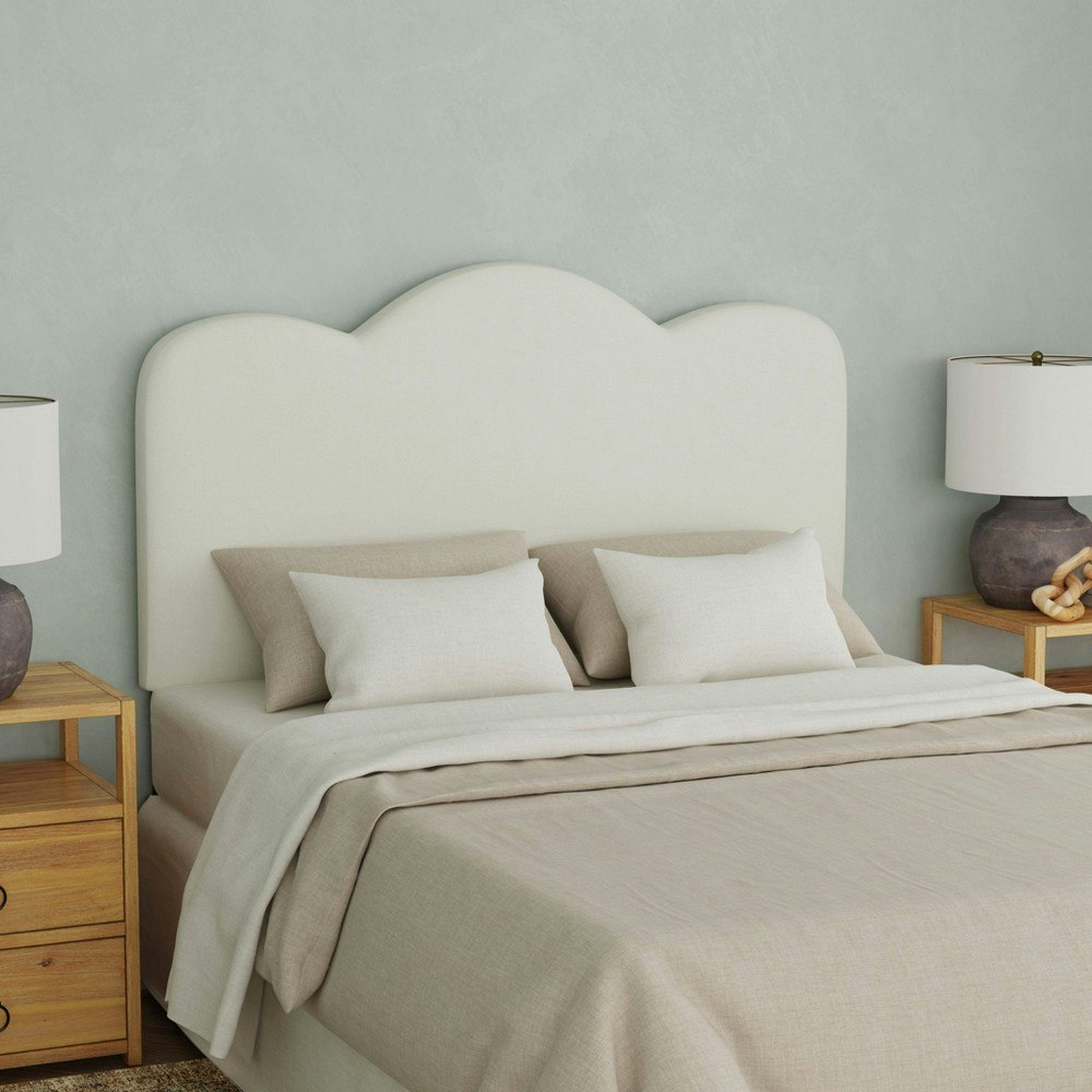 Threshold Queen Size Lizzie Upholstered Scallop Headboard: $640 Threshold Queen Size Lizzie Upholstered Scallop Headboard: $640