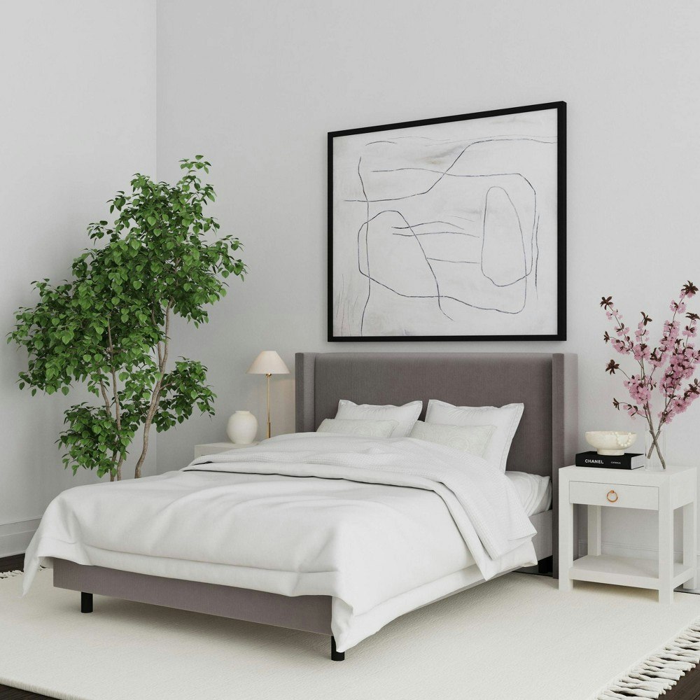 Threshold Violet King Size Upholstered Wingback Platform Bed: $1,460 Threshold Violet King Size Upholstered Wingback Platform Bed: $1,460
