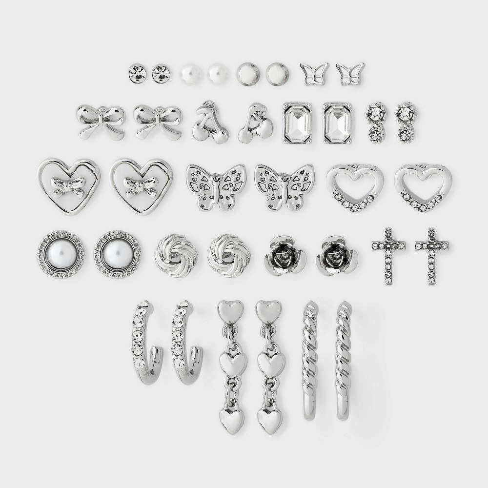 Wild Fable Heart Bow Butterfly Earring Set 18-Pack: $17 Wild Fable Heart Bow Butterfly Earring Set 18-Pack: $17