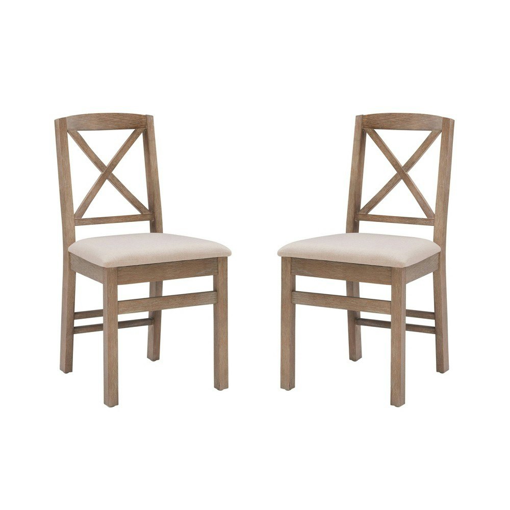 Linon Triena X-Back Upholstered Folding Chairs 2-Pack: $232.99