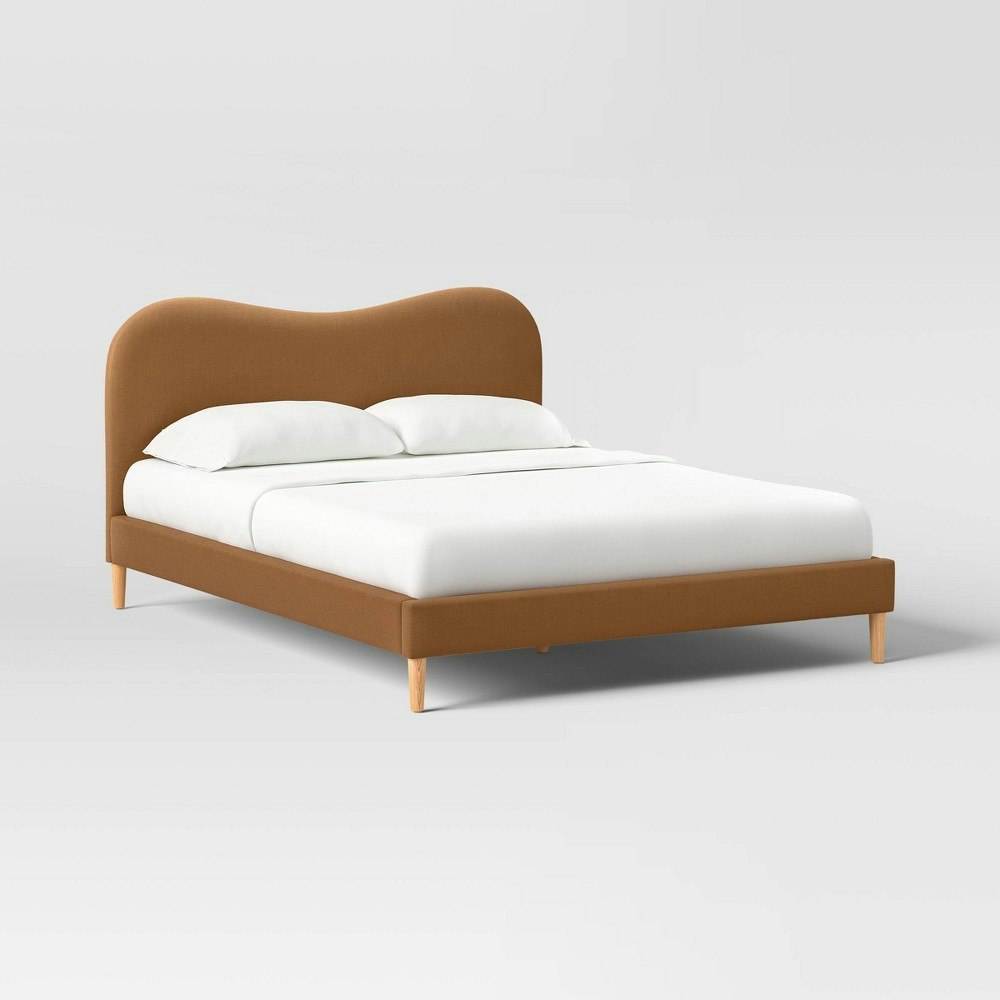 Threshold Lily King Size Upholstered Scalloped Wave Bed: $1,420 Threshold Lily King Size Upholstered Scalloped Wave Bed: $1,420