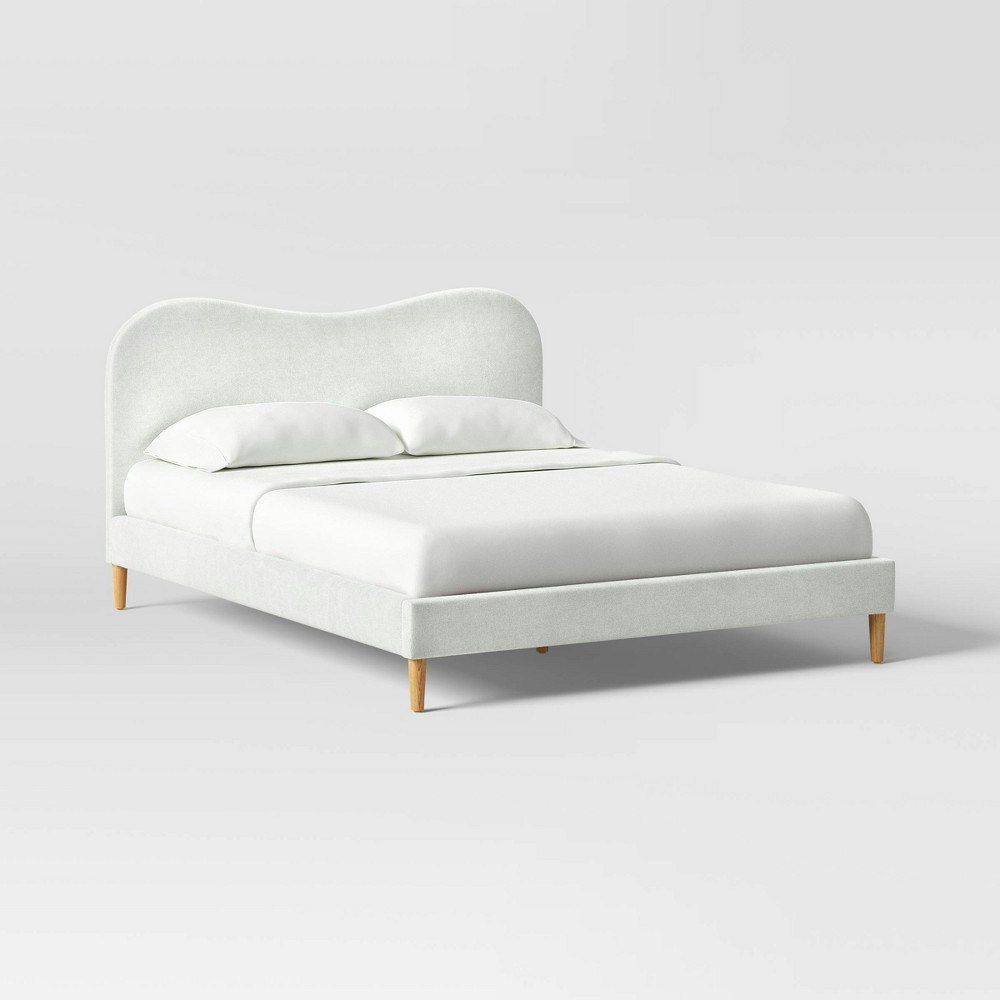 Threshold Lily Full Size Upholstered Scalloped Wave Bed: $1,300 Threshold Lily Full Size Upholstered Scalloped Wave Bed: $1,300