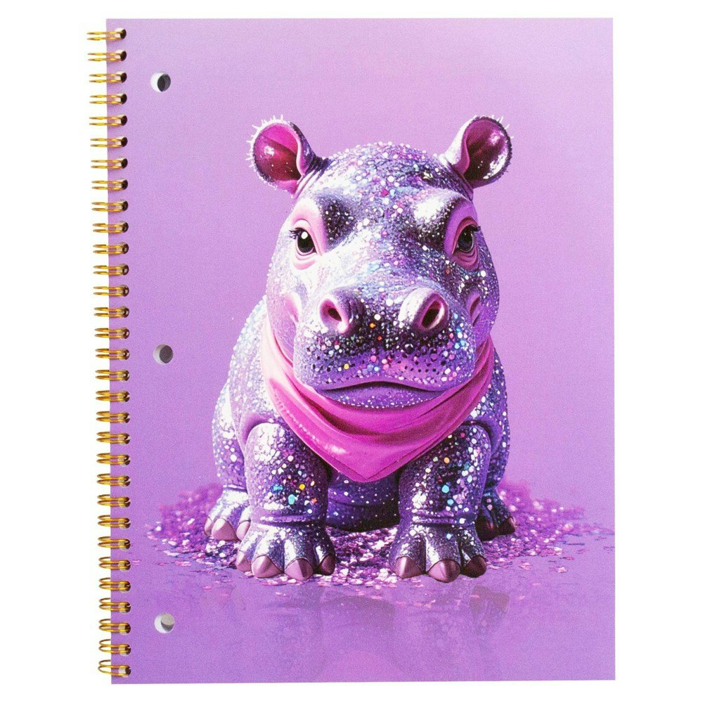 Horizon Group 8.25"x10.5" Wide Ruled Glitter Hippo Spiral Notebook 80-Page: $2.99 Horizon Group 8.25"x10.5" Wide Ruled Glitter Hippo Spiral Notebook 80-Page: $2.99
