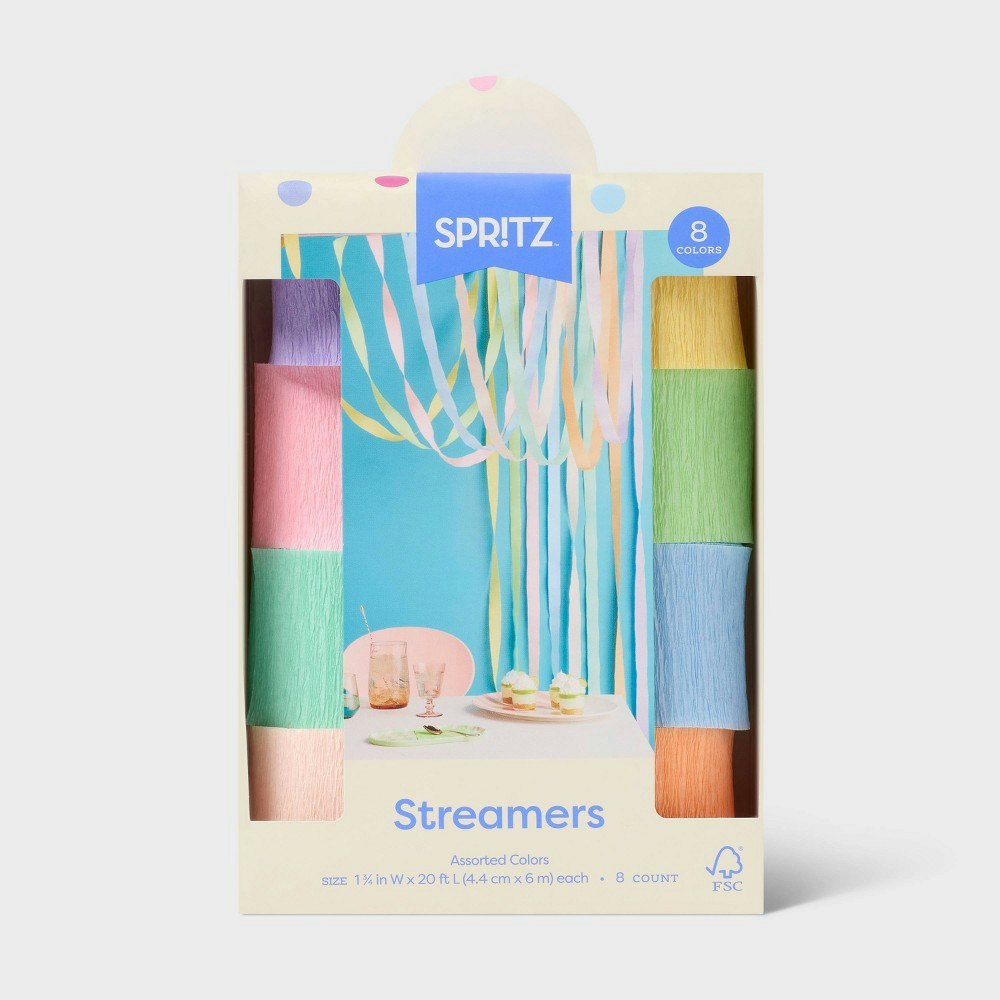 Spritz Paper Pastel Rainbow Crepe Streamers 8-Pack: $6 Spritz Paper Pastel Rainbow Crepe Streamers 8-Pack: $6
