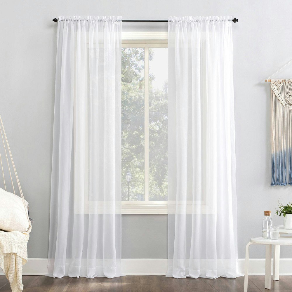No. 918 Emily 120"x59" Sheer Voile Rod Pocket Curtain Panel: $9.39