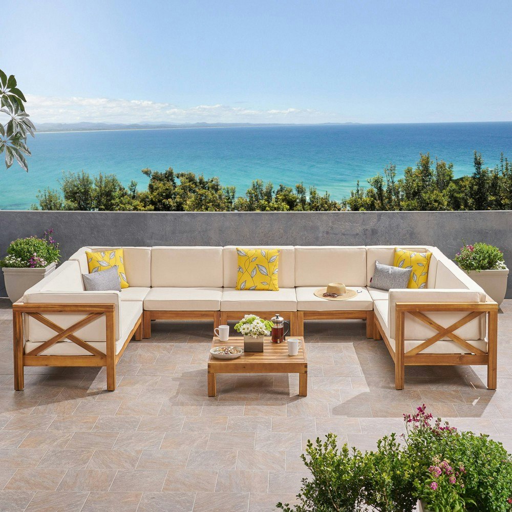 Christopher Knight Home Brava 8-Piece Acacia Wood Sectional Sofa Set: $2,668.99 Christopher Knight Home Brava 8-Piece Acacia Wood Sectional Sofa Set: $2,668.99