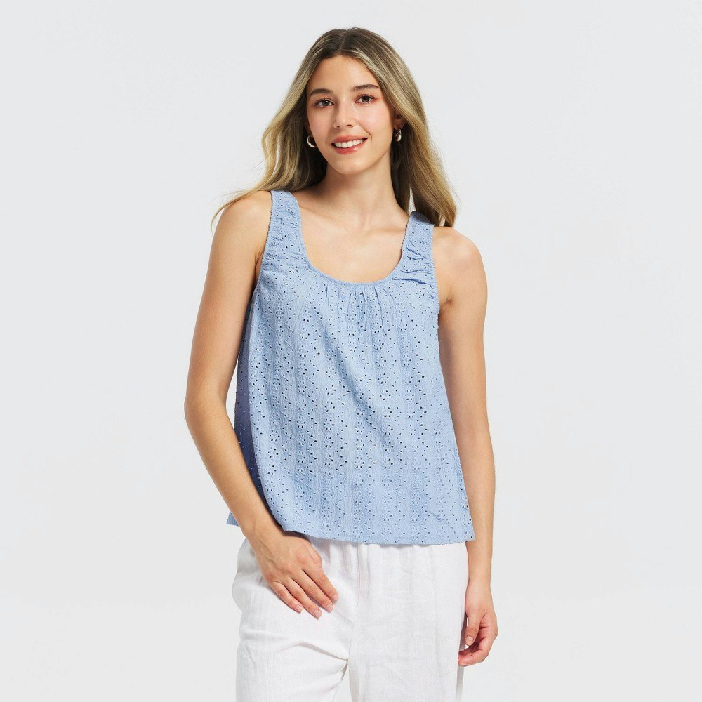 Women's Eyelet Scoop Neck Tank Top: $20 Women's Eyelet Scoop Neck Tank Top: $20