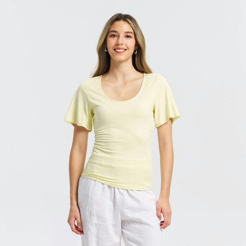 A New Day Women's Flutter Short Sleeve Scoop Neck Top: $18