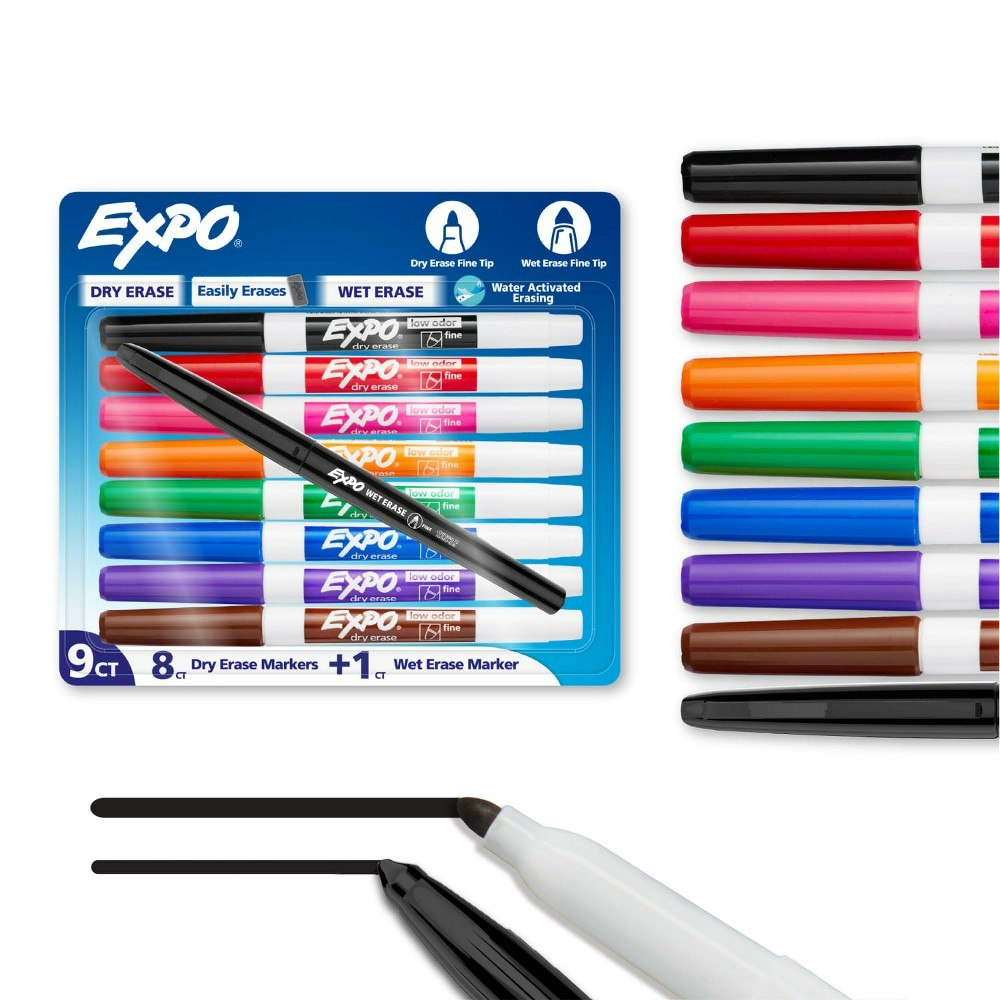 Expo Dry Erase Markers 9-Pack: $9.99 Expo Dry Erase Markers 9-Pack: $9.99