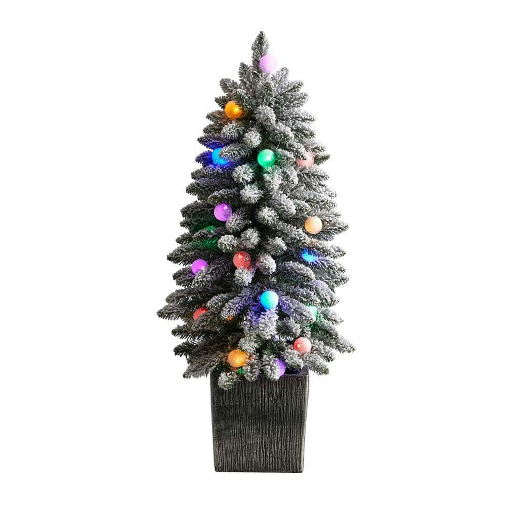 3-Foot Flocked Highland Fir Artificial Christmas Tree with 20 LED Lights: $115.43