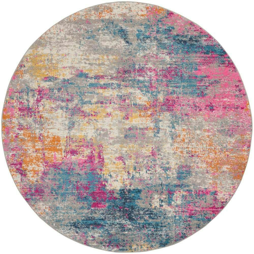4ft x 4ft Abstract Contemporary Round Area Rug: $34.29 4ft x 4ft Abstract Contemporary Round Area Rug: $34.29