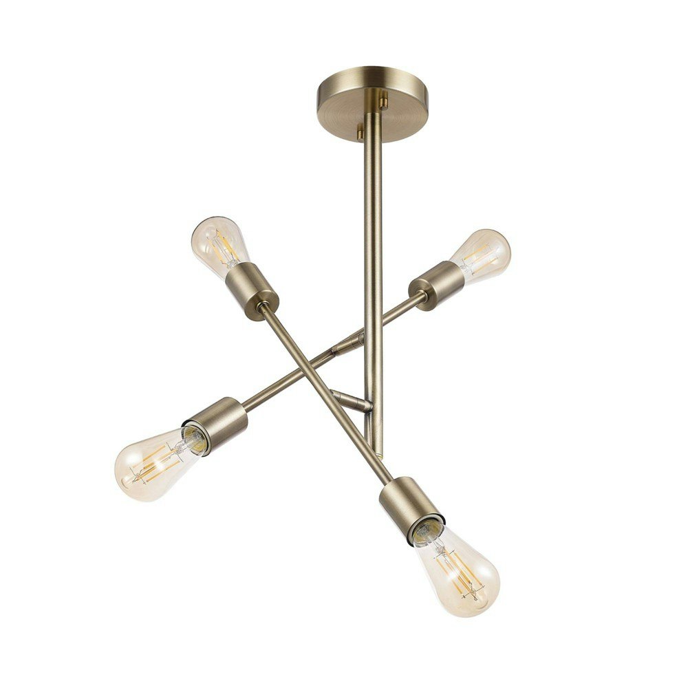 Globe Electric 4-Light Pivoting Arm Semi-Flush Mount Ceiling Light: $48.49