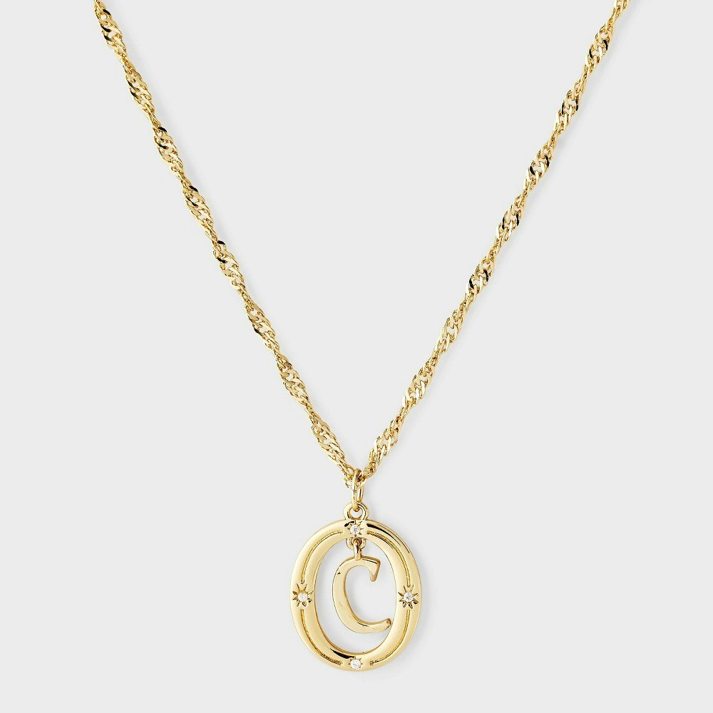 14k Gold Dipped Initial C Pendant Necklace: $20 14k Gold Dipped Initial C Pendant Necklace: $20
