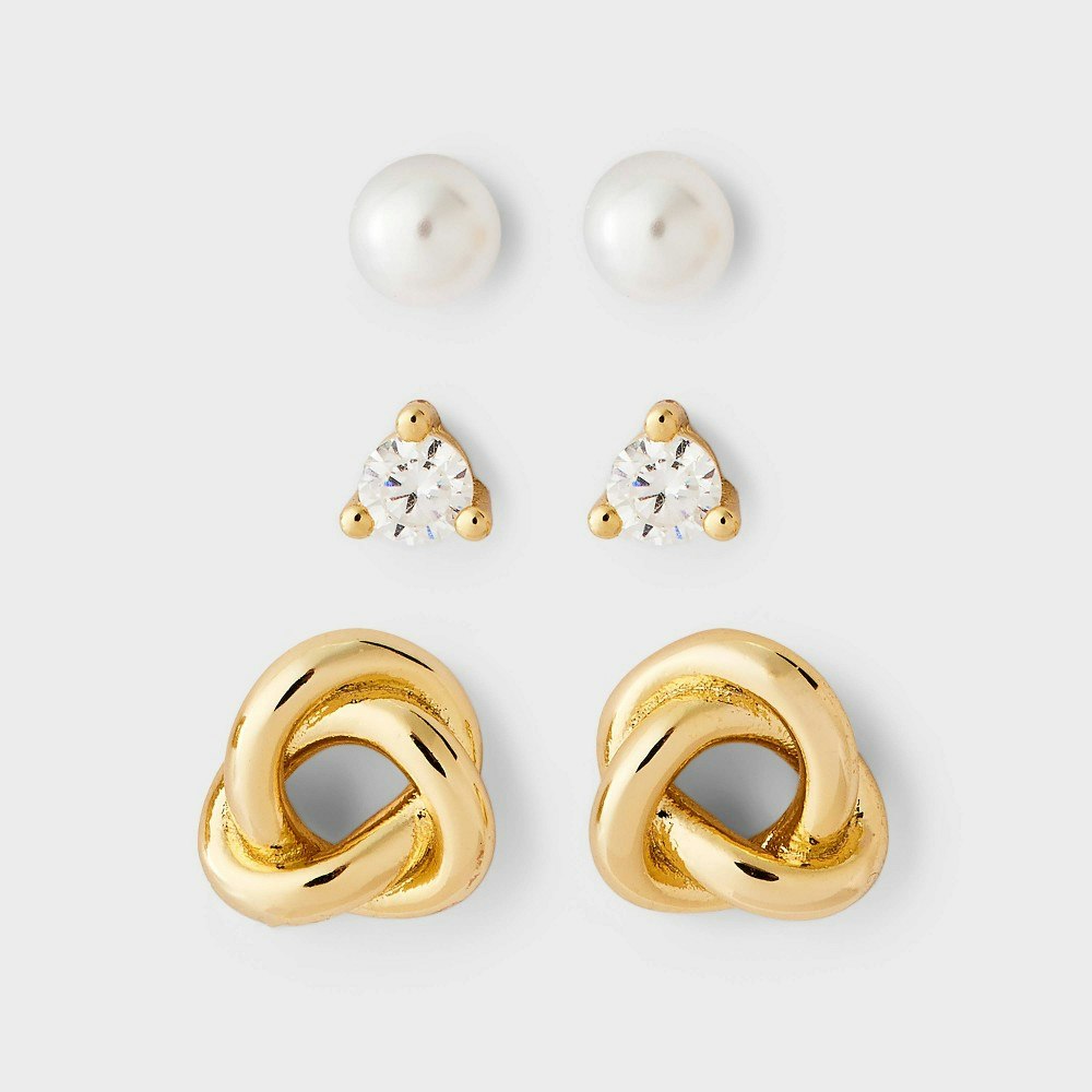 A New Day 14K Gold-Plated and Cubic Zirconia Knot Earring 3-Piece Set: $24.99 A New Day 14K Gold-Plated and Cubic Zirconia Knot Earring 3-Piece Set: $24.99
