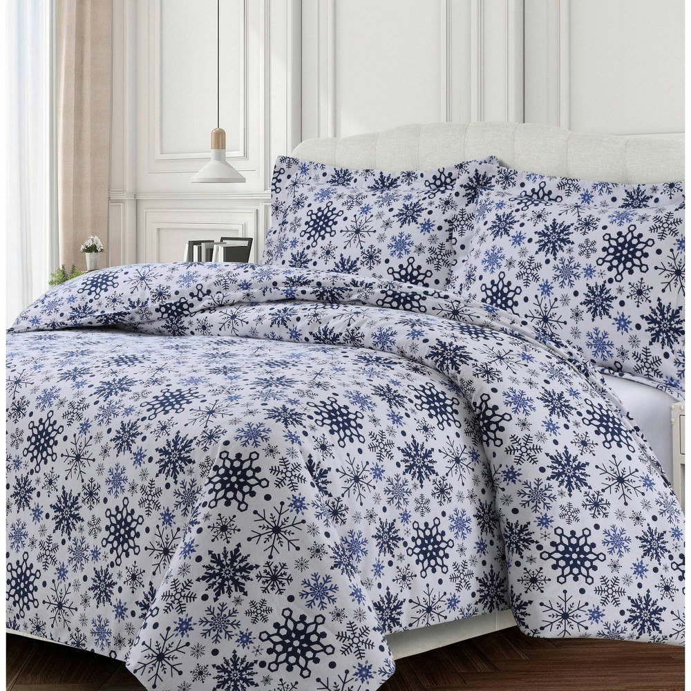 Tribeca Living King 3-Piece Snowflakes Printed Flannel Duvet Set: $52.99 Tribeca Living King 3-Piece Snowflakes Printed Flannel Duvet Set: $52.99