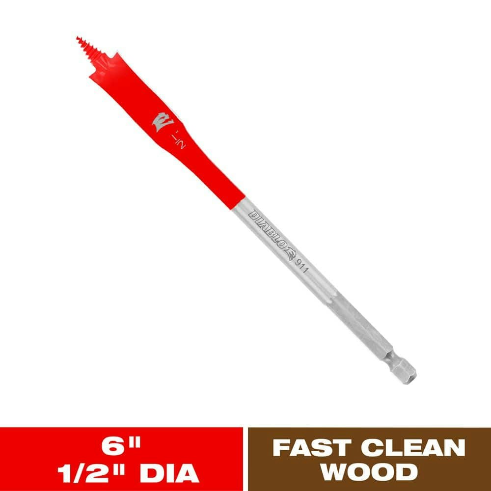 Diablo 1/2" x 6" SPEEDemon High Speed Steel Spade Bit: $4.97 Diablo 1/2" x 6" SPEEDemon High Speed Steel Spade Bit: $4.97