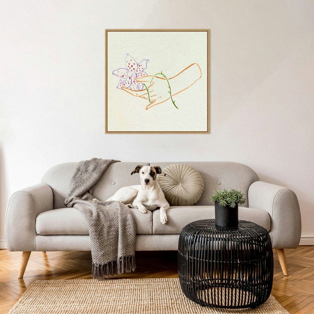 Amanti Art 30"x30" Hand And Flower II Framed Canvas Wall Art: $163.99 Amanti Art 30"x30" Hand And Flower II Framed Canvas Wall Art: $163.99